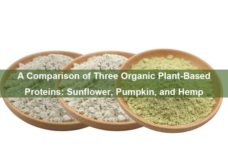 Comparaison de trois protéines végétales biologiques : tournesol, citrouille et chanvre